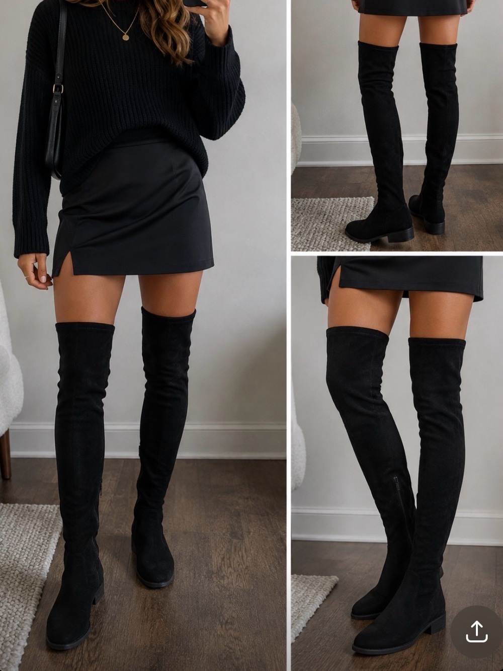 Call It Spring Black Over-the-Knee Suede Boots
